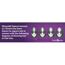 Minoxidil Basic 5% bọt nữ - Biotin Combo mọc tóc và mọc lông vùng kín Minoxidil Basic 5% bọt nữ - Biotin Combo mọc tóc và mọc lông vùng kín