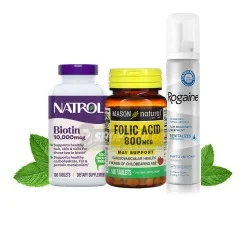 Combo Không Dị Ứng Dạng Bọt ROGAINE - Biotin & Folic