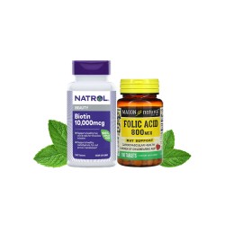 Combo Hỗ Trợ Mọc Râu Nhanh Đen Biotin & Folic Combo Hỗ Trợ Mọc Râu Nhanh Đen Biotin & Folic