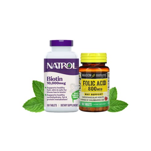 Combo Hỗ Trợ Mọc Râu Nhanh Đen Biotin & Folic