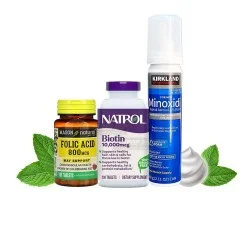 Combo Không Dị Ứng Dạng Bọt KIRKLAND - Biotin & Folic