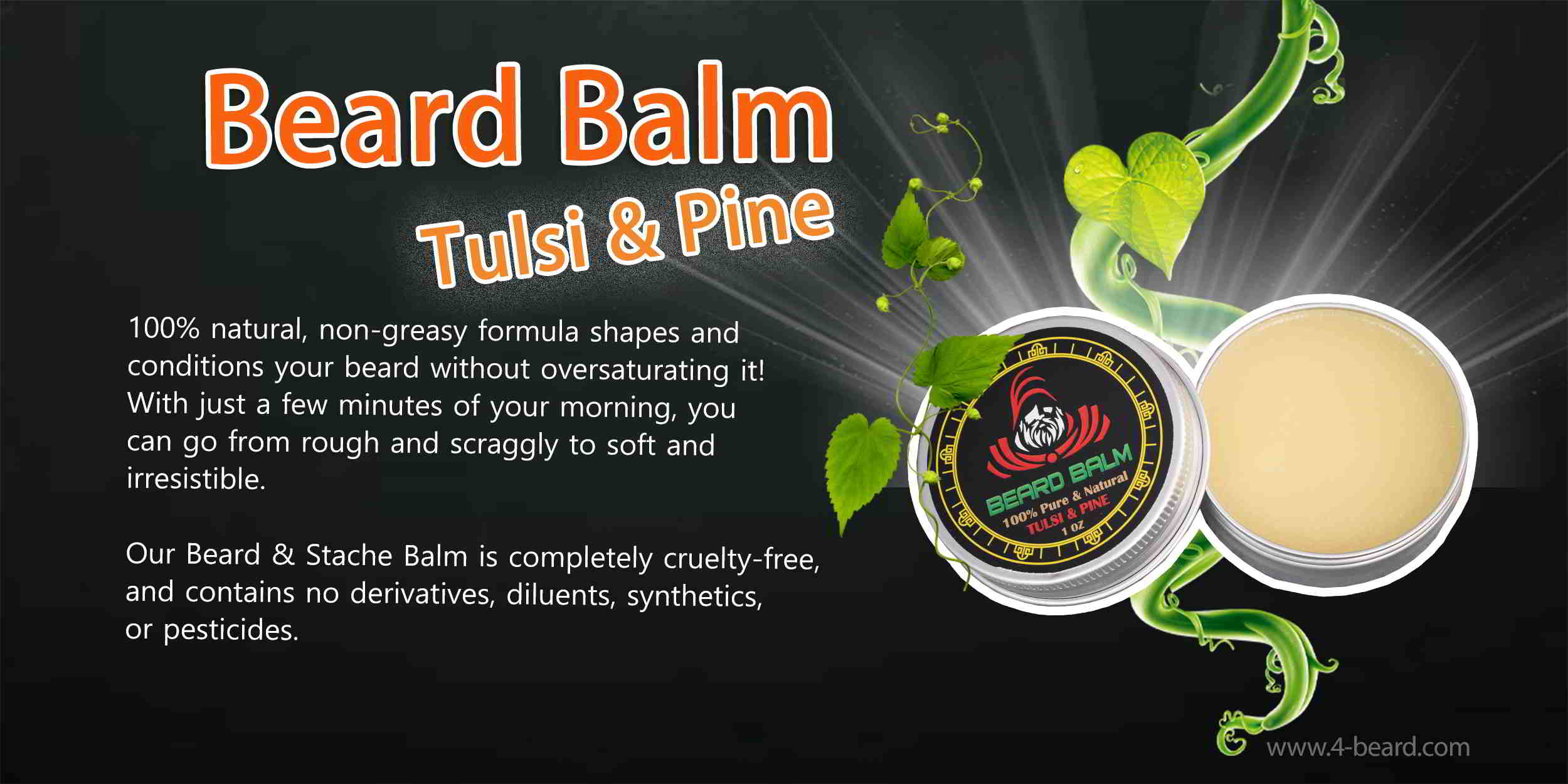 Sáp Dưỡng Râu Beard Balm Tulsi & Pine
