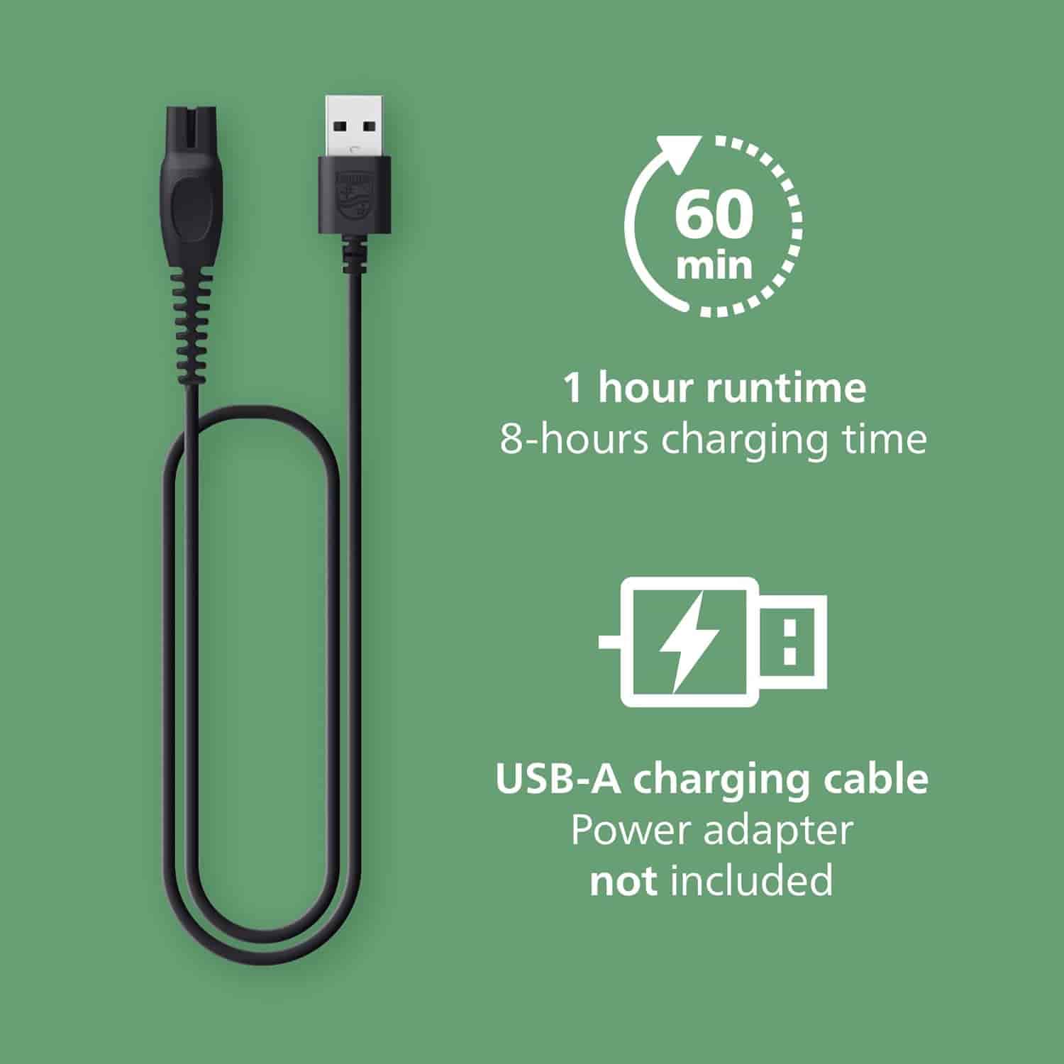 Thân máy tông đơ Philips Norelco MG3919/50 hiển thị nút nguồn và thiết kế công thái học